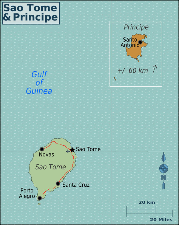 Detailed political map of Sao Tome and Principe. Sao Tome and Principe detailed political map.